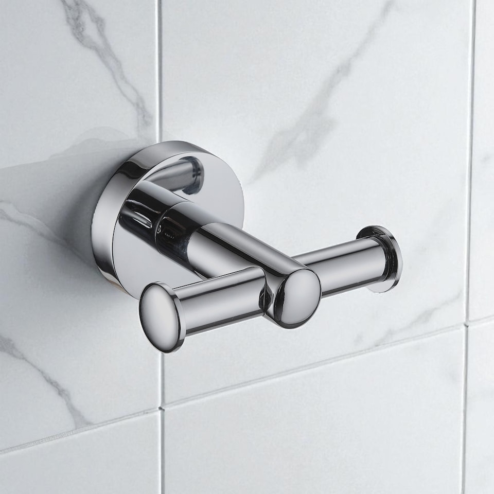 image 1 of Showerdrape Modernity Chrome Stainless Steel Wall Mounted 3 Piece Bathroom Accessory Set | Silver | 1