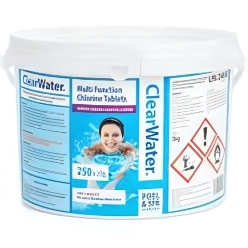 image 1 of Clearwater CH0041 5 kg Multifunction Chlorine Tablets, 4-in-1 Dispenser Tablets (Sanitiser, Stabiliser, Algaecide and Clarifier) for Pools and Hot