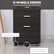 image 7 of Vinsetto 2-Drawer Locking Office Filing Cabinet w  5 Wheels Rolling Storage Hanging A4 Cupboard Home Organisation Black Wood Grain