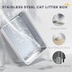 image 3 of PawHut Stainless Steel Cat Litter Box, Enclosed Metal Litter Tray, Dark Grey Grey | One Size