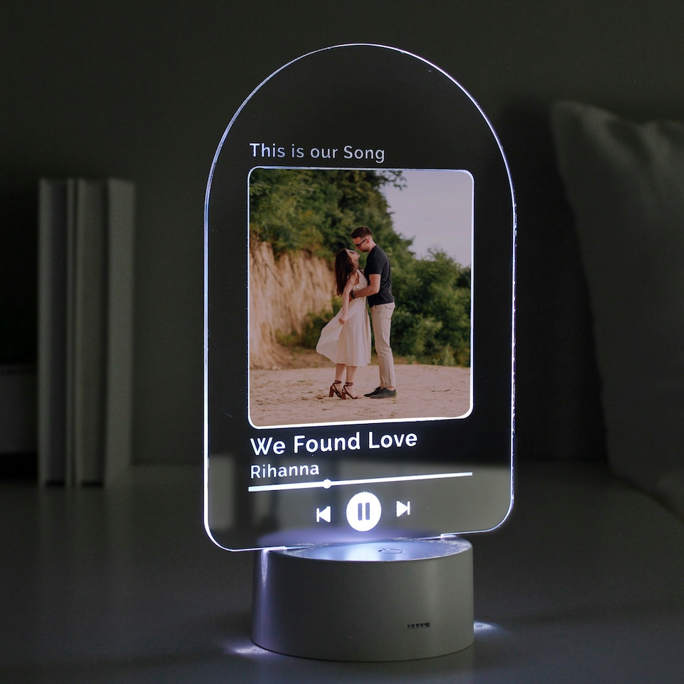 image 1 of Personalised Our Song Photo Upload LED Colour Changing Light