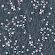 image 1 of Summer Meadow Wallpaper in Navy and Pink | Blue | Navy and Pink