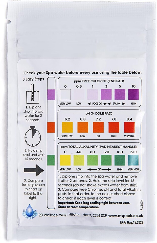image 1 of 25 Dip 3-in-1 Test Strips Blue Sparkle for Ground Pool Spa and Hot Tubs Treatment to Measures PH, Alkaline and Chlorine