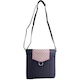 image 1 of Leather Magnetic Fastening Adjustable Strap Cross Body Shoulder Bag Blue | Navy/Blush