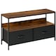 image 1 of HOMCOM TV Cabinet, TV Console Unit with 2 Foldable Linen Drawers Rustic Brown