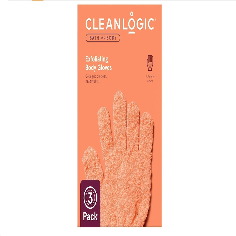 image 1 of Cleanlogic Bath and Body Exfoliating Stretch Body Gloves Contains 3 Pairs