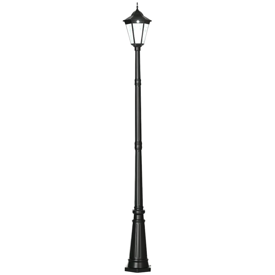 image 1 of Outsunny 2.4m Garden Lamp Post Light LED Solar Powered Patio Path Lighting Lamp