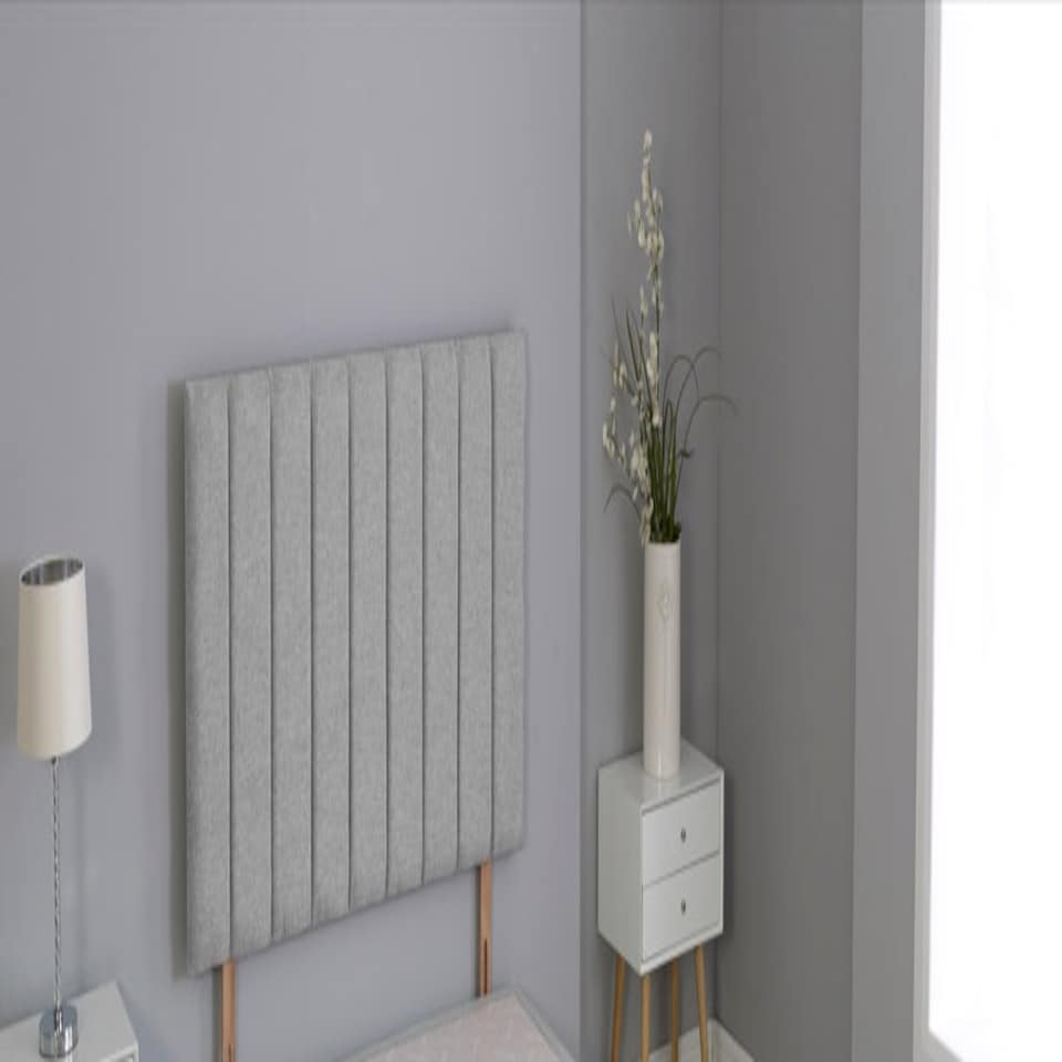 Silver Linen 9 Panel Headboard Silver | 6FT Superking 26"inch Headboard