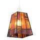 image 2 of Art Deco Tiffany Glass Pendant Shade with Orange and Amber Panels