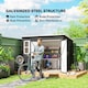 image 3 of Outsunny 8.5 x 6ft Storage Shed Galvanised Steel Garden Shed, Metal Shed with Foundation Kit, Window, Lockable Wide Doors and Air Vents for Outdoor Patio, Dark Grey | Grey | 1