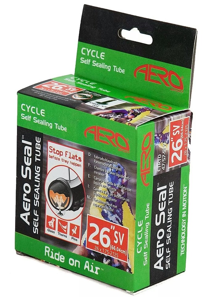image 1 of Aero Sport Self Sealing 26" 1.75-2.125 Butyl Bike Inner Tube Schrader Valve