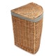 image 2 of Large Light Steamed Corner Linen Basket with Grey Sage Lining | Grey | Grey