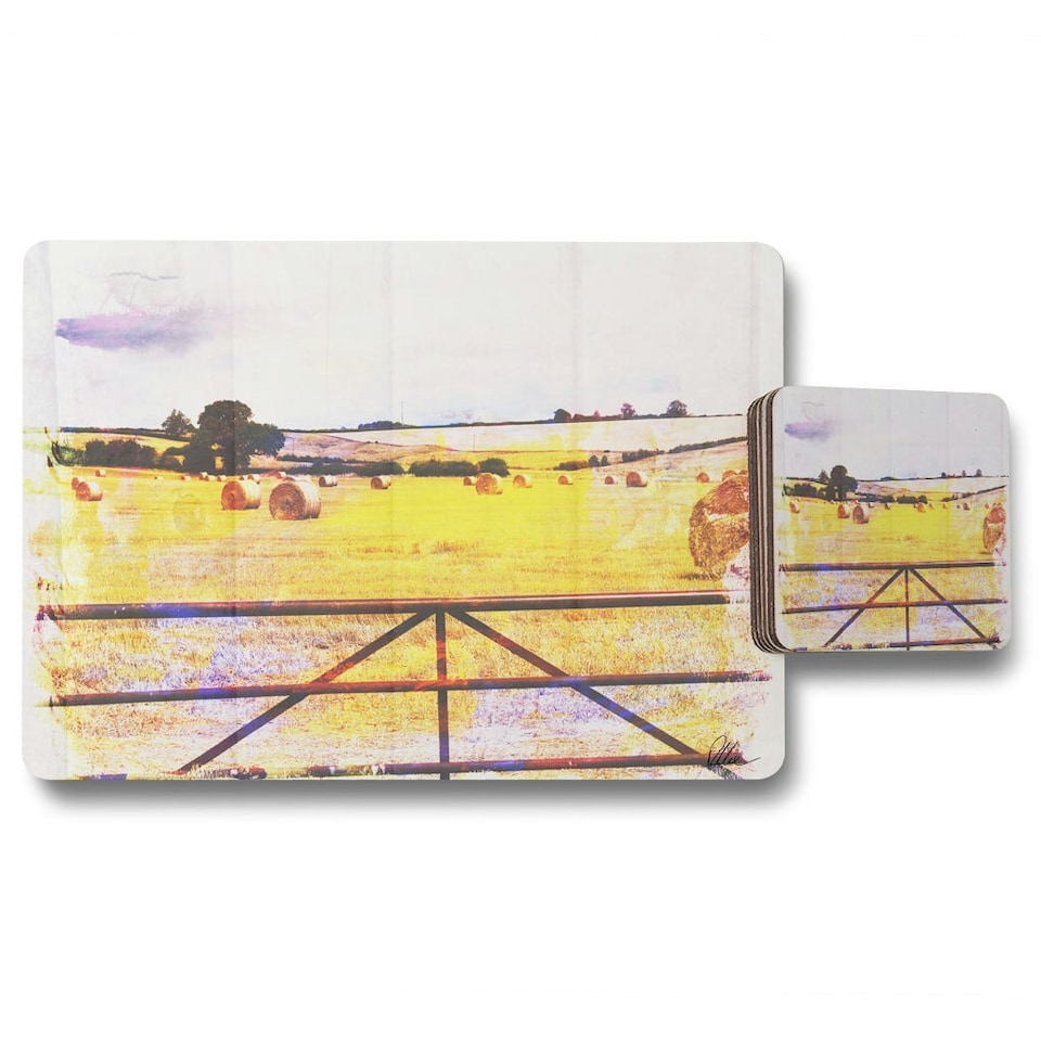 Hay bale (Placemat & Coaster Set)