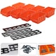image 1 of Stackable Tool Storage Bins Workshop Garage Modular Organiser & Wall Mounts | Orange | Orange | 8