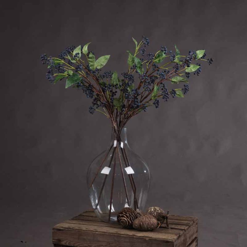 image 1 of Viburnum Berry Artificial Plant - Plastic - L11 x W11 x H80 cm - Blue