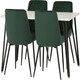image 2 of Marlow Dining Set with Avery Chairs White | White Marble/Emerald Green