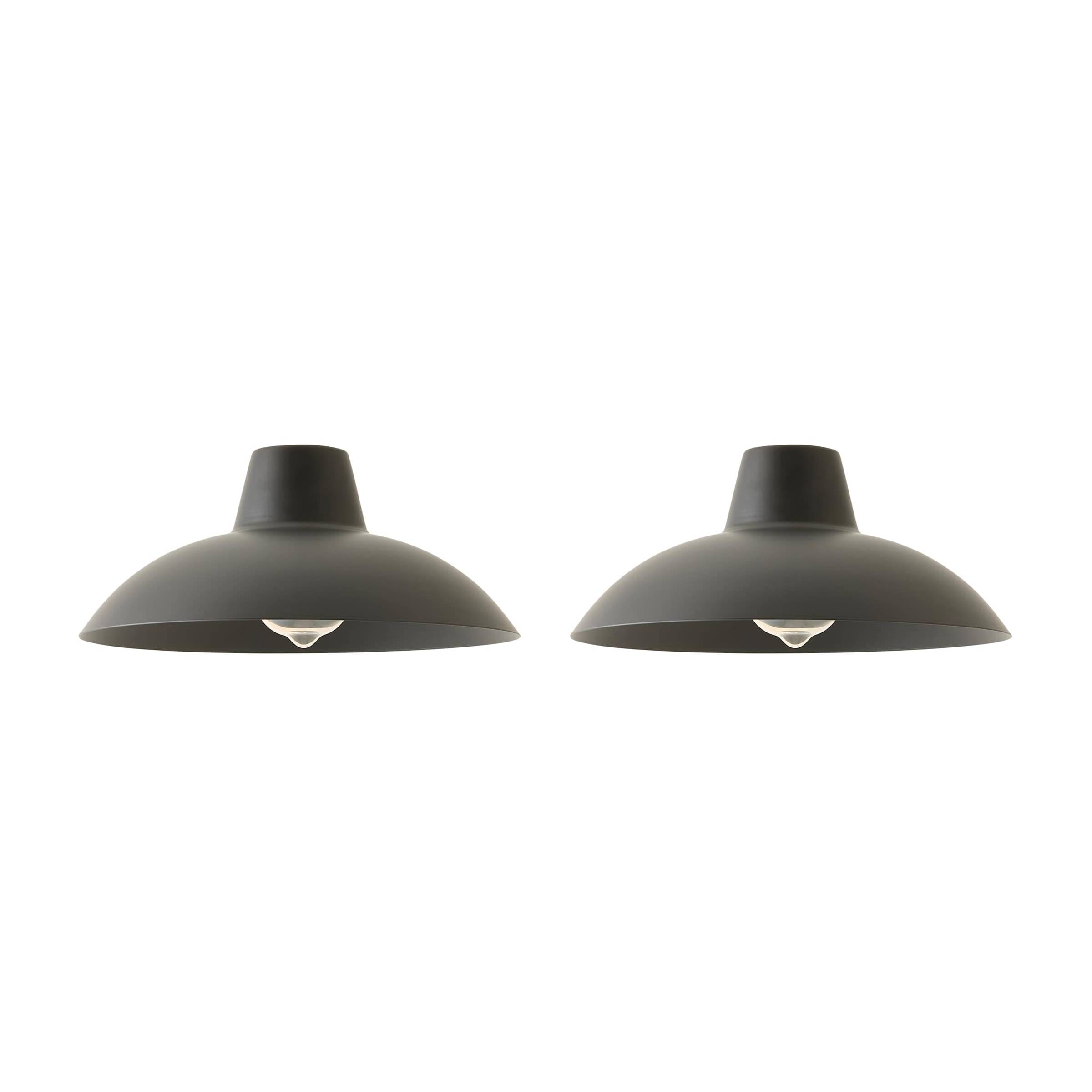 ValueLights Civic Pair Matte Black Easy Fit Ceiling Pendant Shades Black