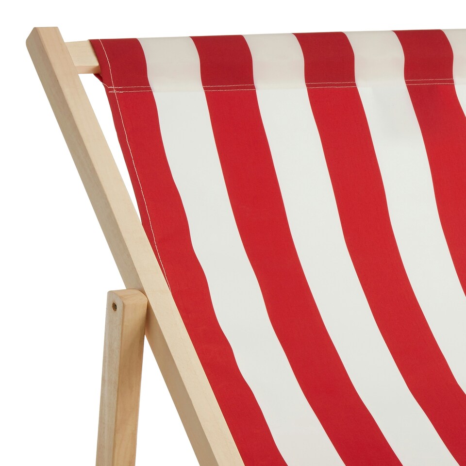 image 1 of Interiors by Premier Durable Red And White Deck Chair, Water Resistant Garden Chair, Adjustable Lawn Chair, Outdoor Chair