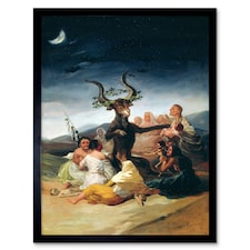 Painting Fantasy Landscape Goya Witches Sabbath 12x16" Framed Wall Art Print