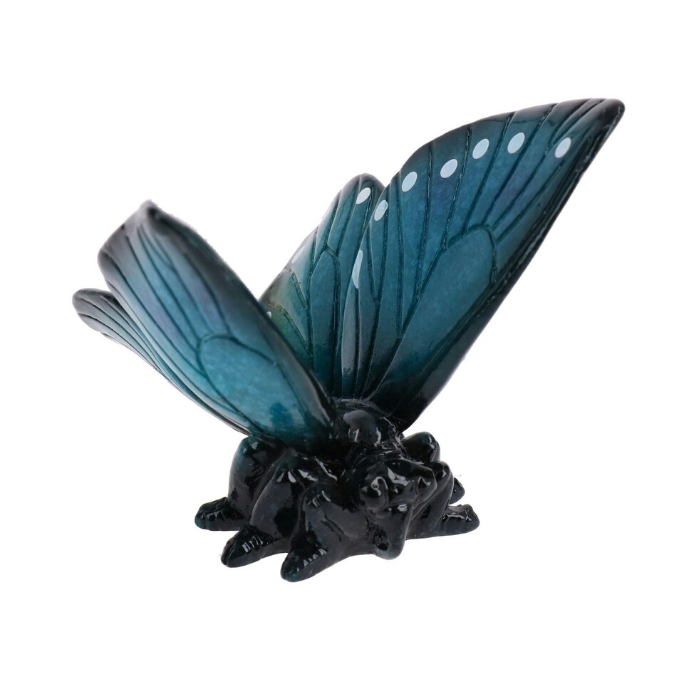 image 1 of Blue Butterfly Resin Wall Mount Shed Sculpture Statue Ornament House Garden