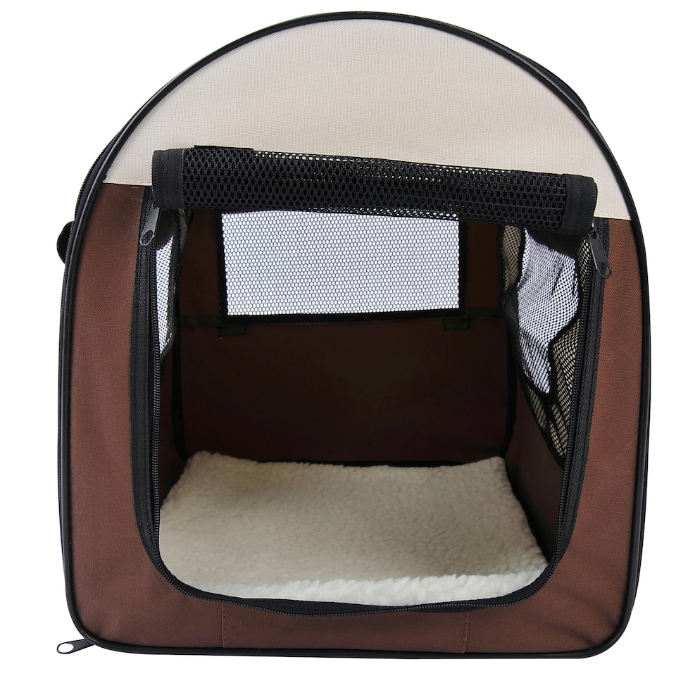 image 1 of PawHut Folding Fabric Soft Pet Crate Dog Cat Travel Carrier Cage