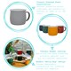 image 2 of Argon Tableware Coloured Enamel Belly Mugs - 375ml - Grey/Cream - Pack of 6 | Grey | Grey/Cream