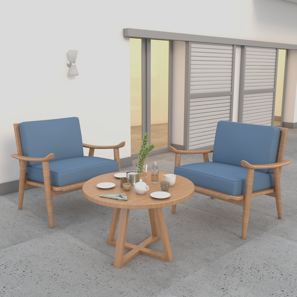 image 1 of Covers&All Outdoor Seat / Back Cushions, Durable Cover Rite Fabric, 24 in L x 24 in W x 5 in Thick, Sky Blue