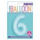 image 2 of Matte Powder Blue Number 6 Helium Foil Giant Balloon 86cm / 34 in