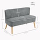 image 3 of HOMCOM Modern Corduroy Double Seat Sofa w/ Wood Frame Foam Padding High Back Soft Comfortable Compact Couch Home Office Grey