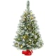 image 1 of Yaheetech Pre-Lit Frosted Mini Christmas Tree with Cement Base