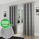 image 1 of Enhanced Living Goodwood Silver Thermal, Energy Saving, Dimout Eyelet Curtains with Wave Pattern (PAIR) - 90 x 72 inch (229x183cm)