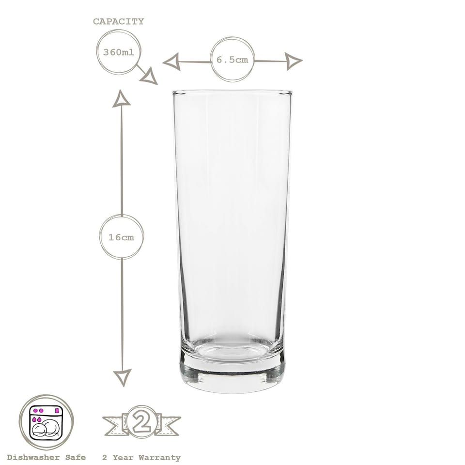 image 1 of LAV Liberty Highball Glasses - 360ml - Clear - Pack of 6 Clear