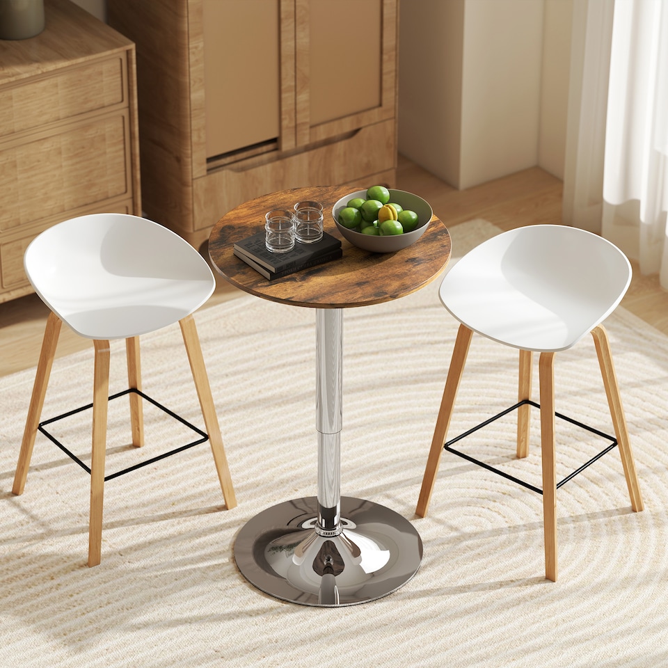 image 1 of HOMCOM Round Bar Table, Swivel Bistro Table with Adjustable Height