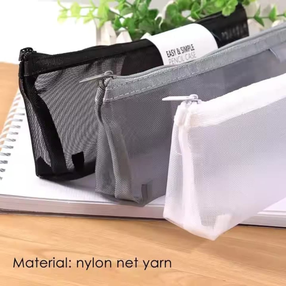 image 1 of Single Multipurpose Nylon Net Yarn Student Pencil Case | Multi