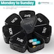 image 5 of Black Weekly Pill Box, Pill Organiser with Weekday Labels
