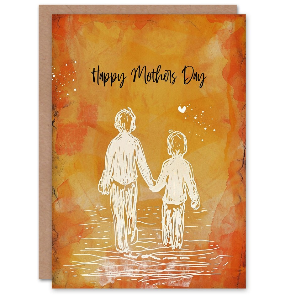 image 1 of Mothers Day Card Boys Sons Holding Hands For Mum