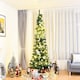 image 3 of COSTWAY 7Ft Slim Pencil Artificial Christmas Tree Home Decor w/Solid Metal Legs Green