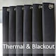 image 2 of Chenille Blackout Ring Top Eyelet Curtains - 229cm x 229cm - Charcoal