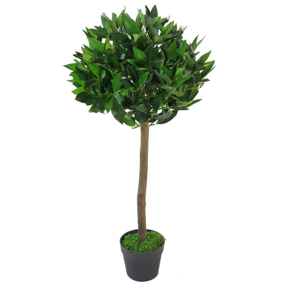 90cm Leaf Design UK Artificial Realistic Bay Laurel Topiary Ball Tree | Green | 3ft
