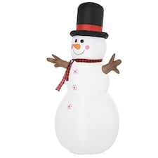 HOMCOM 6ft Giant Inflatable Snowman Christmas Decoration w LED Lights Accessories Cute Family Fun Seasonal Outdoor Indoor