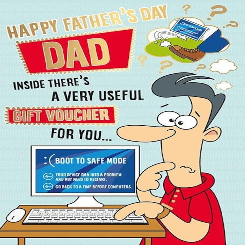 Words 'n' Wishes Father's Day Card for Dad, Humerous Card for Father's Day, 23.5 x 16.5 cm,