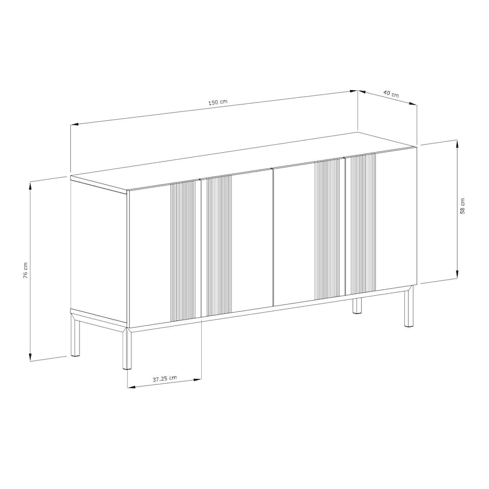 image 1 of Frank Olsen Iona Large Sideboard Grey | Grey