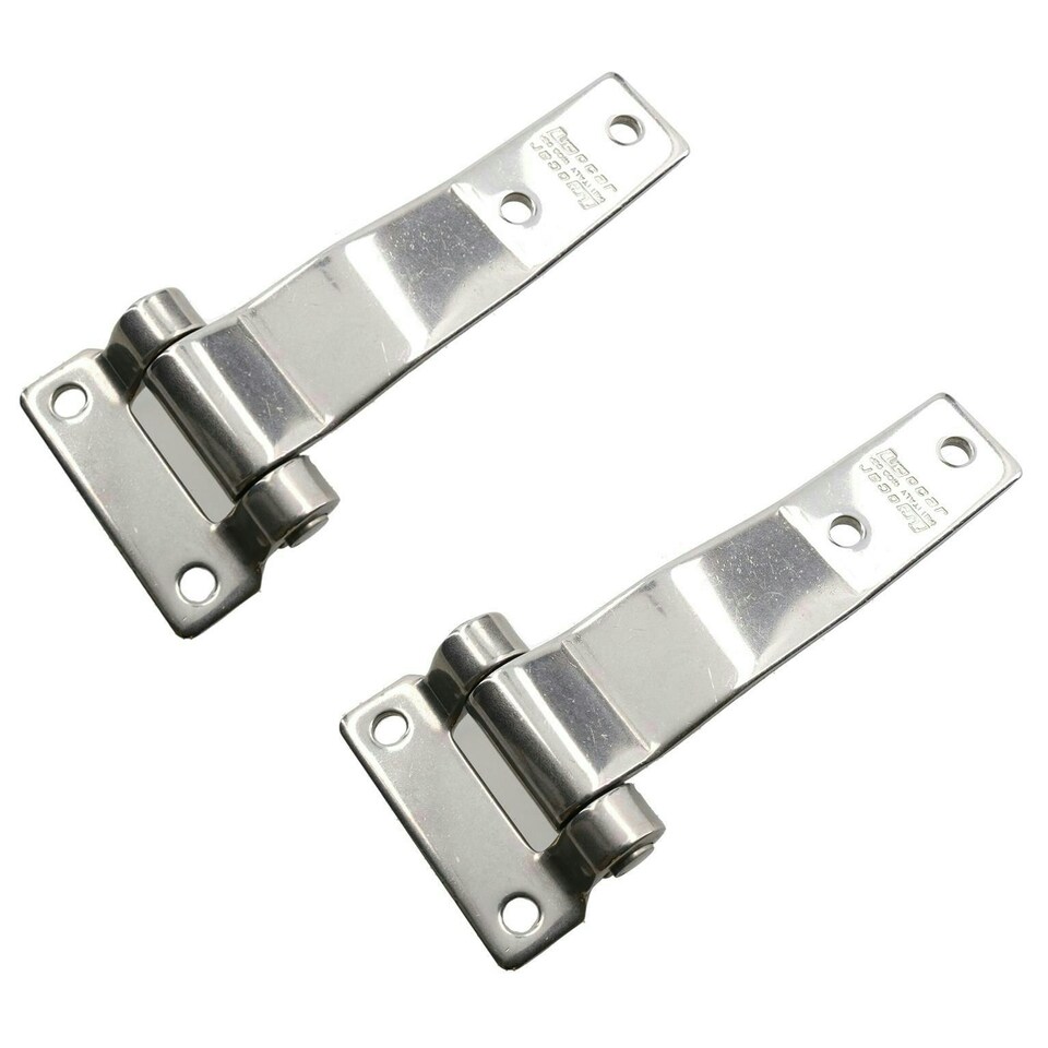 image 1 of 2pk 145mm Strap Hinge Stainless Steel Locker Door Hatch 316 Marine Grade Silver
