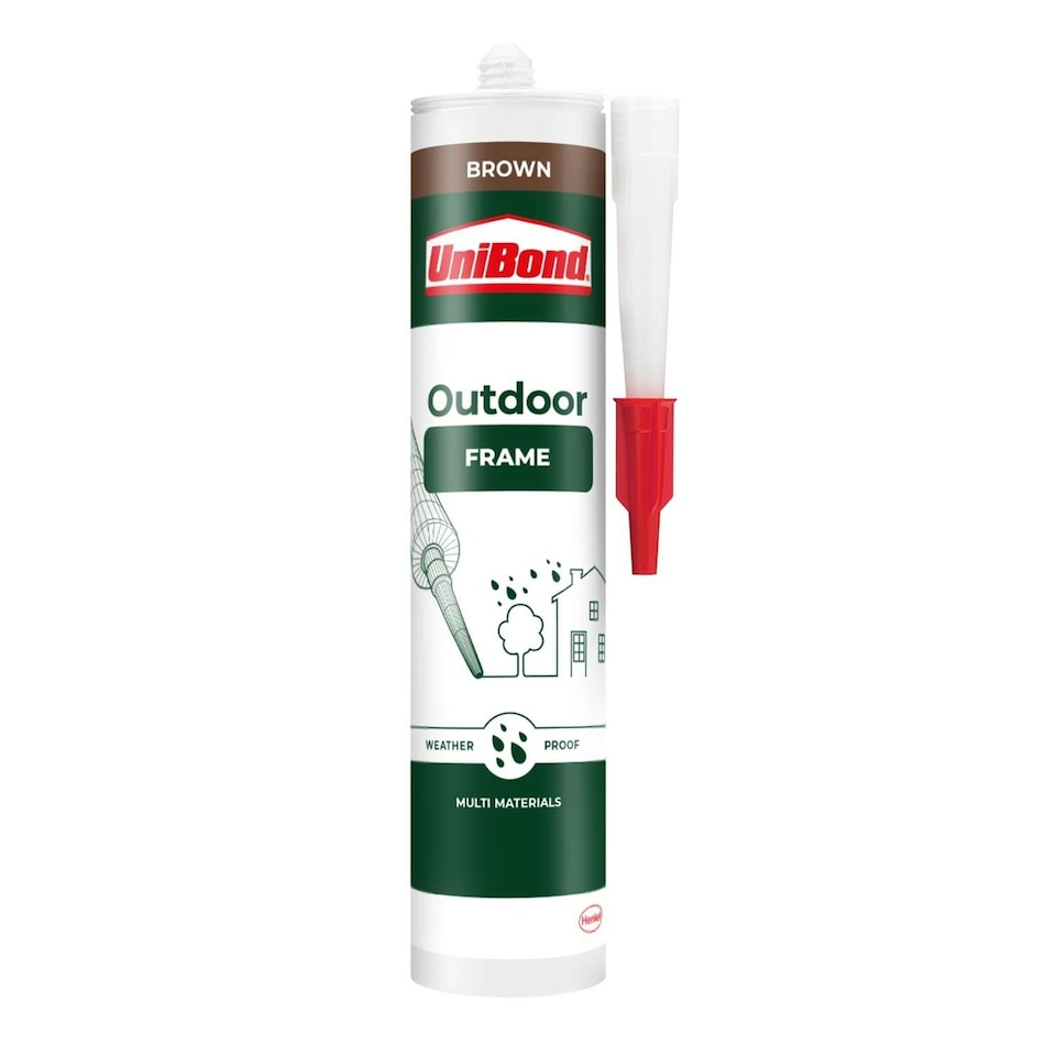 image 1 of UniBond Durable Weatherproof Sealant Frame Cartridge Brown, 384g