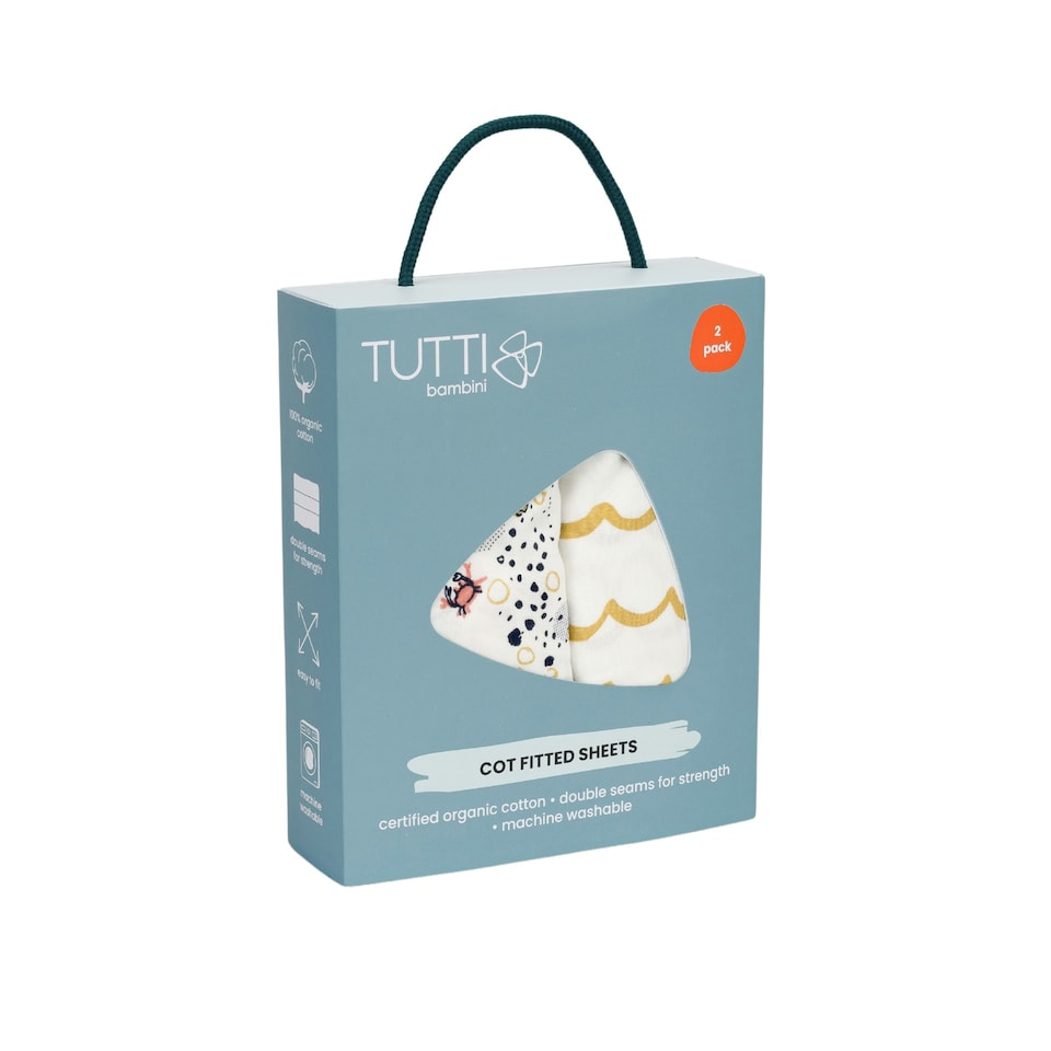 image 1 of Tutti Bambini Cot Fitted Sheets 2pk - Our Planet