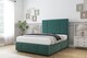 image 3 of Sloomy Lisbon Emerald Plush Divan Bed Base 4 Drawers With 54 Inch Floor Standing Headboard & 12 Inch Matching Footboard | Green | Emerald | Double | 1
