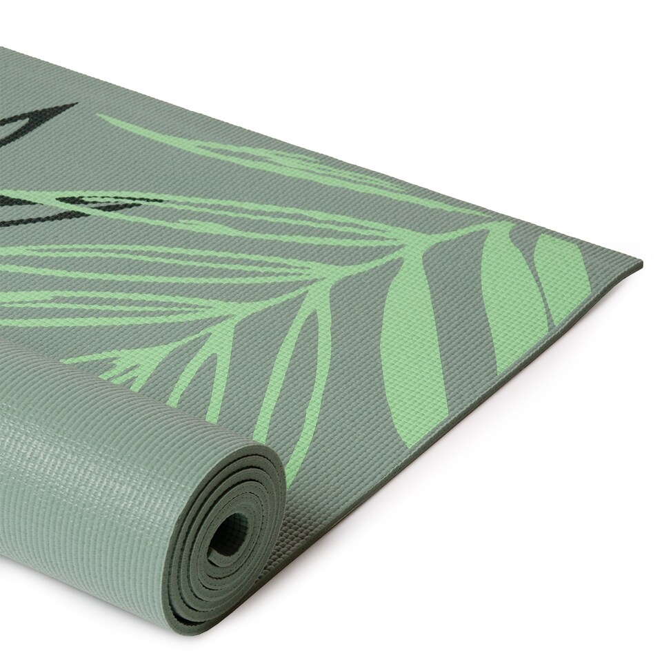 image 1 of Yoga Studio Designed Sticky Yoga Mat 6mm - Sage Green Mat Paradise Palm | Multi | Sage Green Mat Paradise Palm | 183cm x 61cm x 6mm
