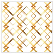 Geometric golden pattern (Picture Frame) White | L