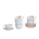 image 1 of Nicola Spring 12 Piece Hand-Printed Cappuccino Cup & Saucer Set - 250ml - Blue