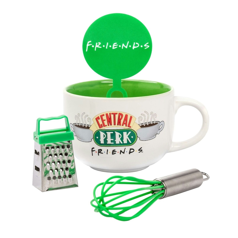 image 1 of Friends Central Perk Mug and Stencil Set - Green/White - One Size